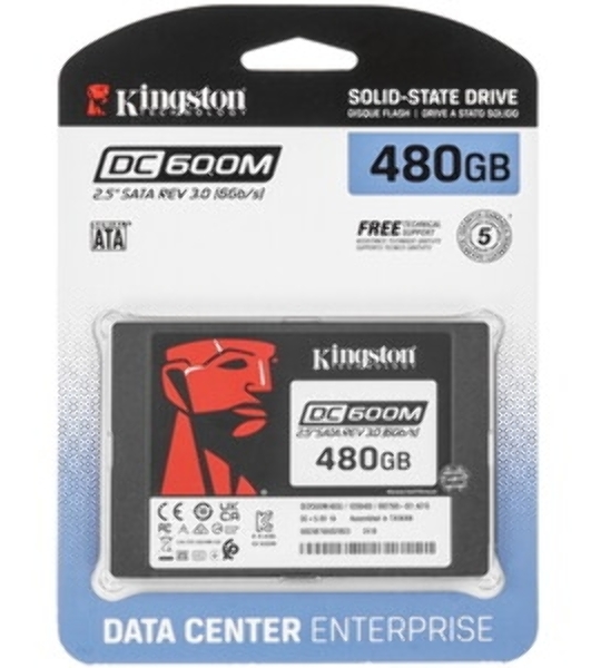 Накопитель SSD Kingston DC600M, 480Gb, SATA III, 2.5', R/W 560/470