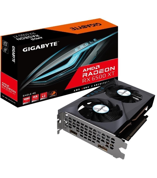 Видеокарта Gigabyte PCI-E GV-R65XTEAGLE-4GD AMD Radeon RX 6500XT 4096Mb 64 GDDR6 2900/12000 HDMIx1 DPx1 HDCP Ret