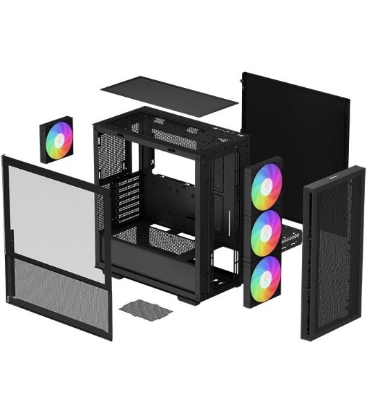 Компьютерный корпус DeepCool CH560 черный (R-CH560-BKAPE4-G-1) (ATX, без БП, 2хUSB, с окном)