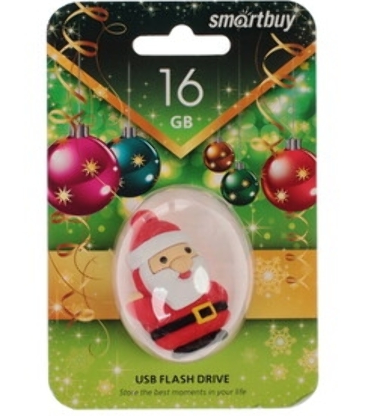 Флешка USB SmartBuy NY series Santa-A (SB8GBSantaA), 8Gb, USB 2.0, R/W 15/5, красный/белый