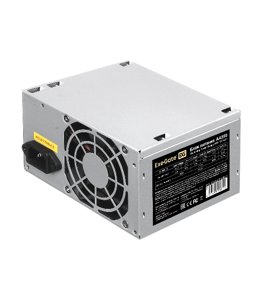 Блок питания ExeGate AA550 (EX292240RUS-PC), 550Вт, 80мм, серебряный