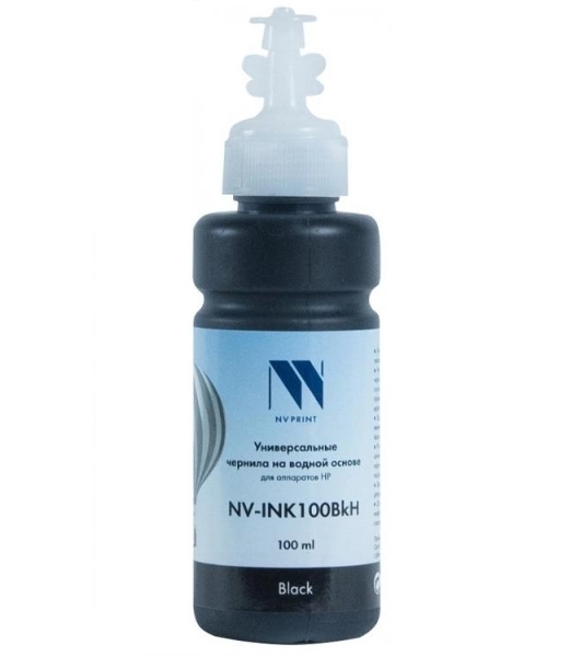 Чернила NVPrint NV-INK100 черный универсальные на водной основе для аппаратов НР (100 мл) (Китай)