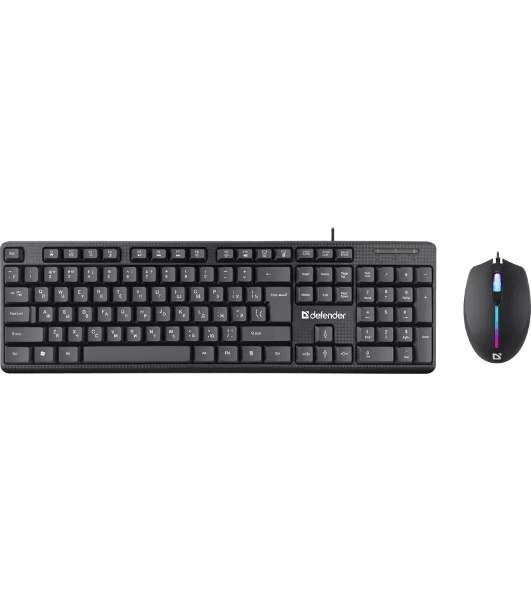 Комплект клавиатура+мышь Defender Triumph C-991 проводной, USB, 1600 DPI, чёрный