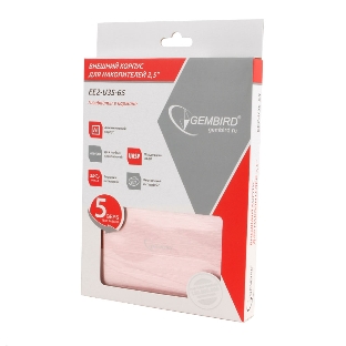 Внешний корпус 2.5' Gembird EE2-U3S-65, розовое золото, USB 3.0, SATA, алюминий
