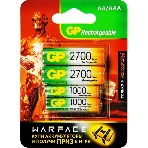 Аккумулятор GP Rechargeable 270AA+100AAAHC AA/AAA NiMH 2700mAh (4шт) блистер, фото 1
